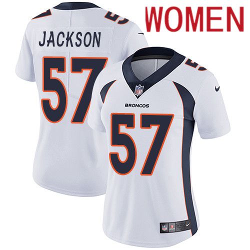 Women Denver Broncos #57 Tom Jackson White Nike Vapor Limited NFL Jersey->women nfl jersey->Women Jersey